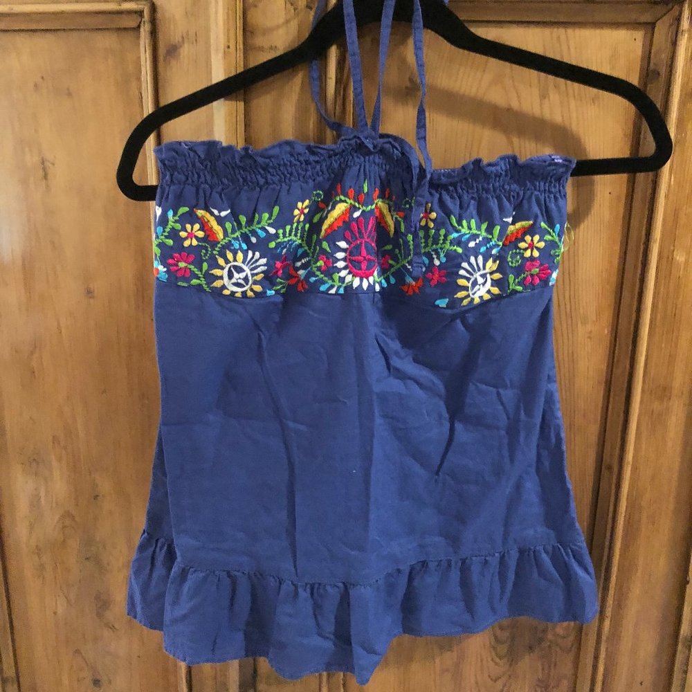 dELiA*s Embroidered Halter Top VINTAGE